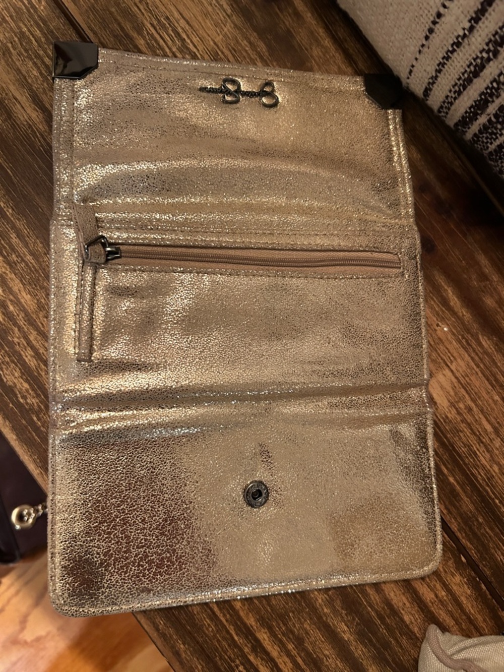COACH Cassie Metallic Rose Gold Chain Crossbody Bag Crinkle Leather F38937 - Picture 12 of 14